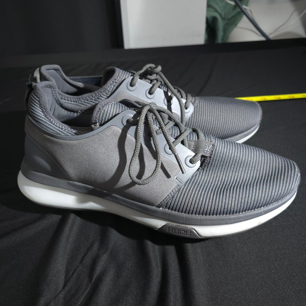 Kuru Atom Mens 11 Grey White Athletic Walking Shoes 10213 0110 Orthopedic Mesh